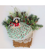 Handmade Christmas Wreath Greenery Arrangement with 1950s Vintage Dutche... - $15.00