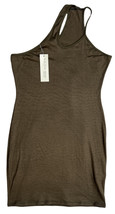 See You Monday One Shoulder Sleeveless Mini Lightweight Dress Olive Size L - $19.79