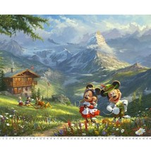 35&quot; X 44&quot; Panel Mickey &amp; Minnie Mouse In The Alps Disney Fabric Panel D475.64 - £11.61 GBP
