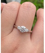 Round Three Stone Engagement Ring, Round Lab Grown Diamond Ring, 14K Gol... - £966.41 GBP