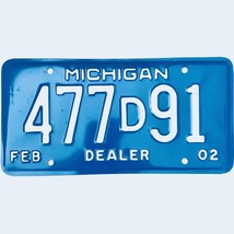 2002 United States Michigan Base Dealer License Plate 477D91 - $225.99 MXN