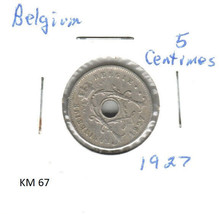 Belgium 5 Centimes, 1927, copper-nickel, KM 67 - £1.36 GBP