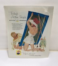 Original 1950's Pepsi-Cola Refreshes Without Filling-Vintage Ad "Pepsi Please" - $21.80