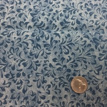 1/2 Yd Blue Overall Leaf Floral Design Benartex 1988 Quilting Fabric - £7.07 GBP