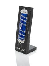 Keren Kopal Hand made Metal Blue mezuzah Decorated with Austrian Crystals - $52.20
