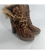 Women&#39;s Block Heel Boots Brown and Tan Size 9 - $46.05 CAD