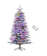 HOMCOM 6.5ft Pre-Lit Snow Flocked Artificial Christmas Tree - $194.99