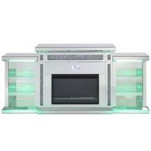 Noralie 82&quot; Fireplace, Mirrored &amp; Faux Diamonds - $2,456.00
