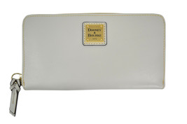 Dooney &amp; Bourke Womens Grey Emerson Leather Zip Around Wristlet Wallet  ... - £124.57 GBP