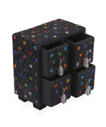 Black 4 Drawer Bling Jewelry Chest (4.75x2.5x5.5 in) Totally Blinged Out... - $15.74