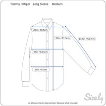TOMMY HILFIGER Men shirt DRESS long sleeve M pit to pit 25 plaid check v... - £19.45 GBP