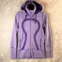 Lululemon In Stride Hooded Jacket Full Zip 6 heathered purple long sleeve - £36.76 GBP