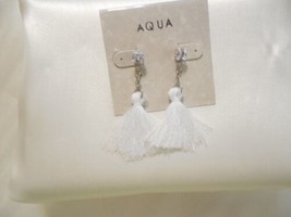 Aqua Silver Tone 2&quot; Crystal White Tassel Stud Drop Earrings Y403 $22 - £8.29 GBP