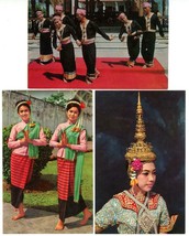 3 Color Postcards Thailand Thai Classical Dancers Nail Dance Meo Unposted - $5.00