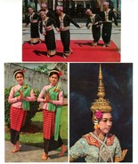 3 Color Postcards Thailand Thai Classical Dancers Nail Dance Meo Unposted - $5.00