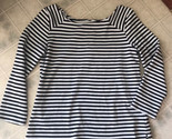 Old Navy Women&#39;s Black White Stripe T Shirt 3/4 Sleeve Size Medium  Zip ... - $21.32