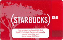 Starbucks 2008 Red Collectible Gift Card New Free No Value - £2.33 GBP