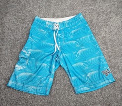 Billabong Board Shorts Men 29 Blue Ocean Wave Beer Stained Beach Volleyb... - £7.88 GBP