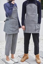 Unisex Denim Coffee Shop Barista Bib Apron - £23.50 GBP