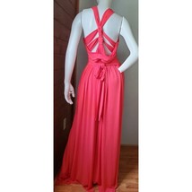 New HALSTON HERITAGE Dress Sleeveless Bright Colorful Knot Cross back Su... - $185.13