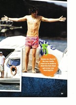 Harry Styles teen magazine pinup clipping One Direction shirtless on a b... - $3.50