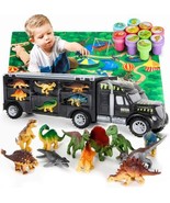 Dinosaur Truck Carrier Playset with 12 Action Figures &amp; XL Playmat for Kids - $45.97