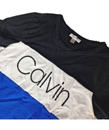 Calvin Klein Women&#39;s T Shirt Dress Size Medium Colorblock Logo Summer - £24.85 GBP