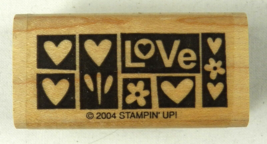 Stampin Up Single Rubber Stamp Heart Love Flowers Valentine Border 1.5 x .75&quot; - £1.95 GBP