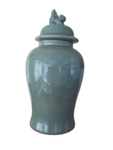 Large, substantial Chinese Crackle Glaze, Celadon lidded  temple jar,  d... - $100.49