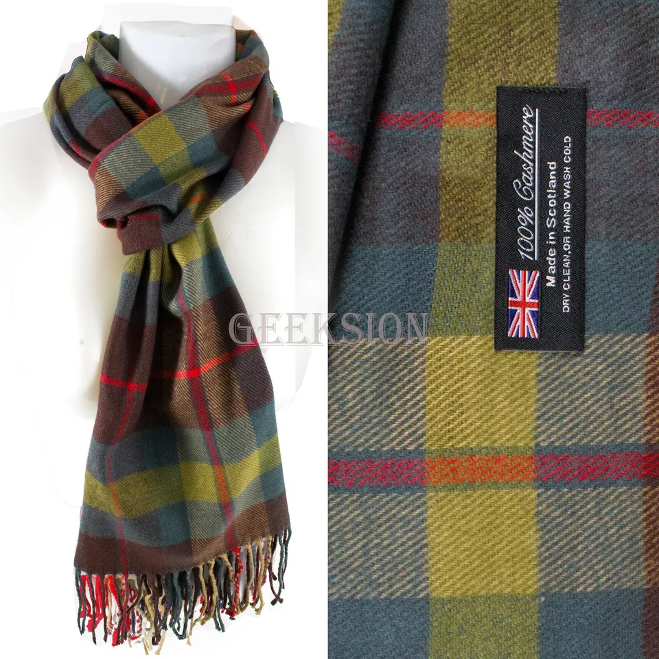 Winter Unisex 100% Cashmere Scarf Plaid, Solid &amp; Striped Wool Designs (22) - $18.99