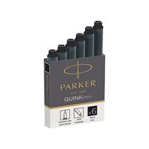 Parker Quink Fountain Pen Refills Short Cartridges - Black Ink, Pack of 6  - $12.00