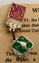 1991 Equestrian Horse Race Pin Back Medal Exchange Student Teacher Russia USSR - £21.59 GBP