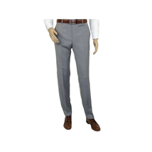 Mens Mantoni Flat Front Pants All Wool Super 140's Classic Fit 46306-2 Gray image 3
