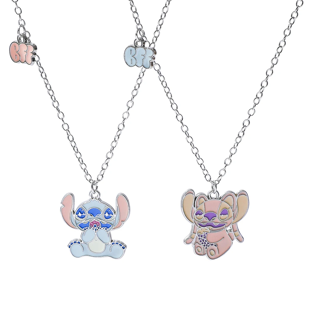 Disney Stitch Angel Best Friend Necklace - Kawaii Matching Pendant -Lilo... - $4.72