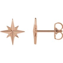 14K Rose Gold Star Stud Earrings - £226.53 GBP