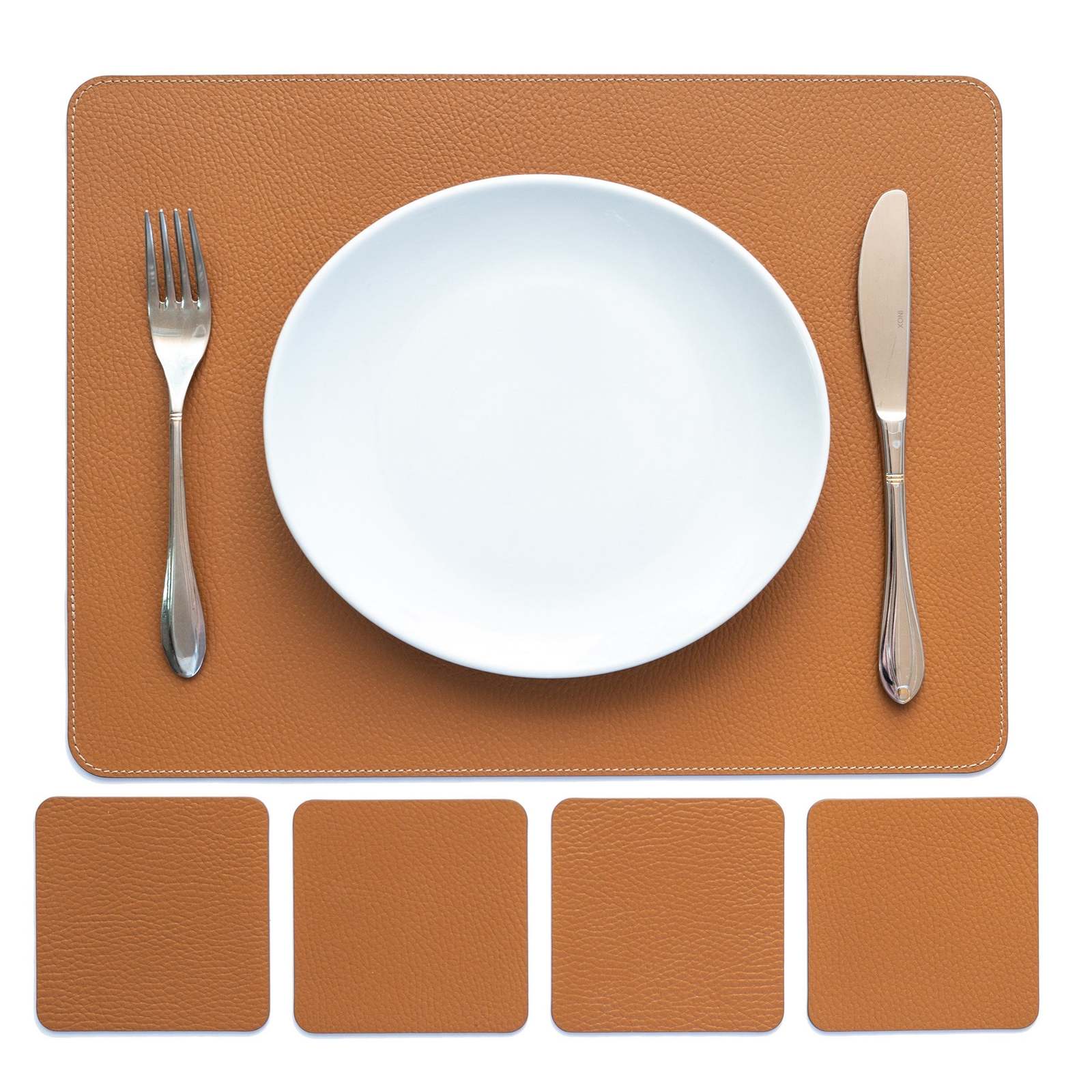 Table Placemats and coasters in Recycled Leather, Dining table sets - Co... - $1.90+