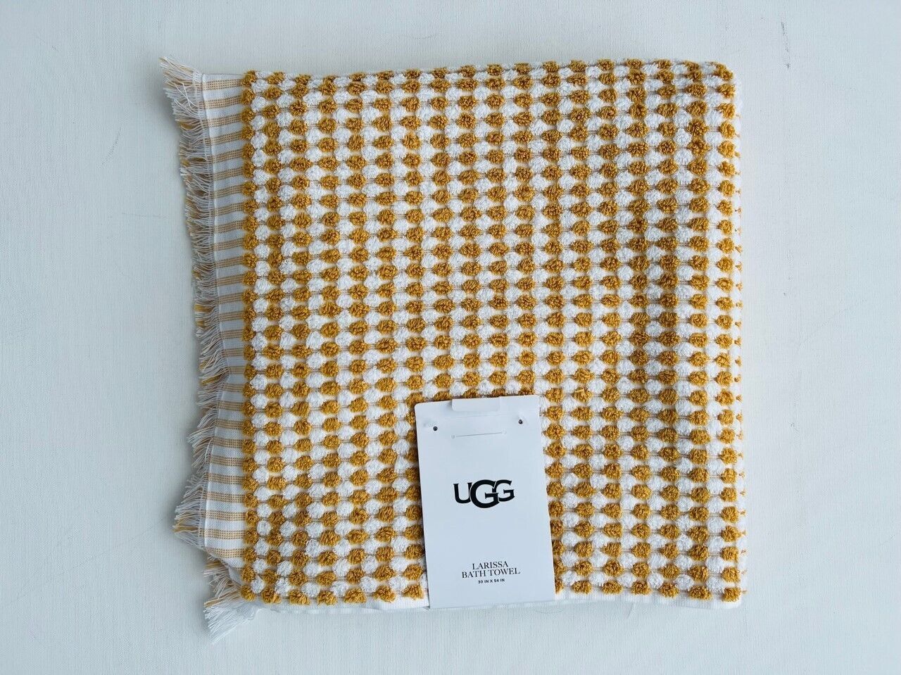 Primary image for UGG Larissa Fringed Bath Towel Fall Leaf & White 30" x 54"