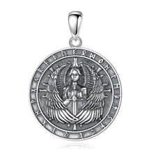 925 Sterling Silver Viking Odin God Medal Necklace for Man Women Fine Vikings Ci - £29.52 GBP