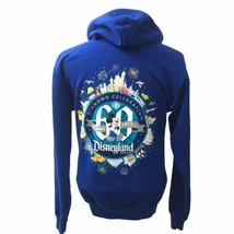 Disneyland 60th Anniversary Blue Hoodie Small Diamond Celebration Since ... - $46.40