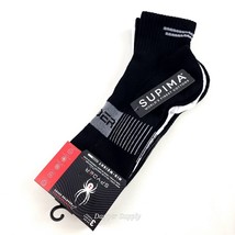 Spyder Mens 3 Pairs Performance Mid Weight Qaluarter Socks Black White New - $14.95