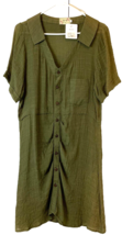 Gaya Baik Gio Dress Ruche Button Front S/M Walter Two-tone Green New wit... - $32.18