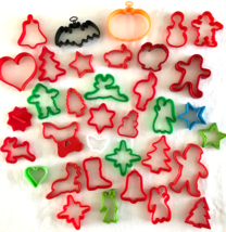 35 Cookie Biscuit Cutters Plastic Christmas Halloween Variety Baking &amp; C... - $14.50