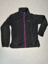Columbia Jacket Women’s Full Zip Long Sleeve Black Purple Fleece Outdoor... - $14.88
