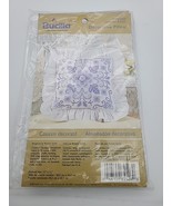 VTG Bucilla Plaid Lavender &amp; Lace  Pillow Cross Stitch Kit 12&quot;x12&quot; NOS  - $12.25 CAD