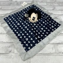 Disney Baby Mickey Mouse Lovey Security Blanket 12.5 in X 12.5 Blue Silver - £6.46 GBP