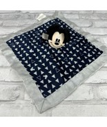 Disney Baby Mickey Mouse Lovey Security Blanket 12.5 in X 12.5 Blue Silver - £6.57 GBP