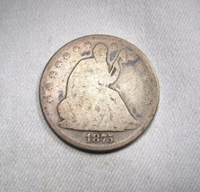 1875 Silver Seated Liberty Half Dollar Coin AM576 - £38.33 GBP