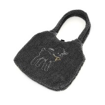 Lamb Plush Cute Sheep Soft Women&#39;s Shoulder Bags Simple Canvas Handbag Tote Larg - £14.53 GBP
