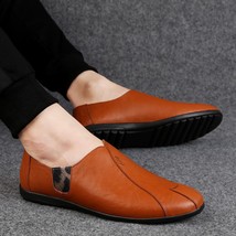 Men&#39;s Flats Shoes Slip on Summer Fashion Casual Leather Shoe - £62.87 GBP