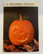 1960’s American Greetings Halloween Birthday Card Pumpkin Jack-o-Lantern... - $8.41